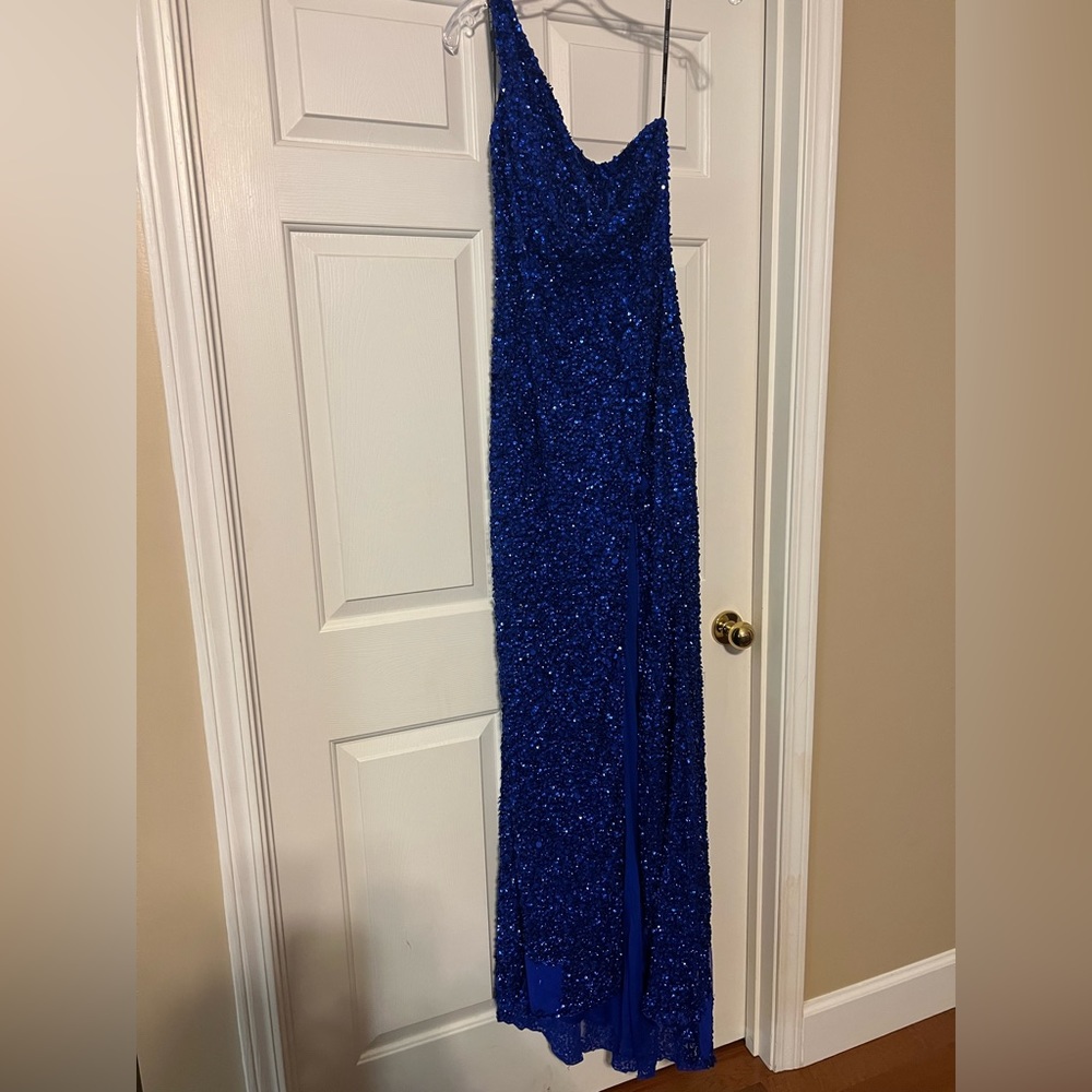 Sherri Hill style number 54330 prom/ formal dress size 6/ royal blue color - Picture 4 of 13